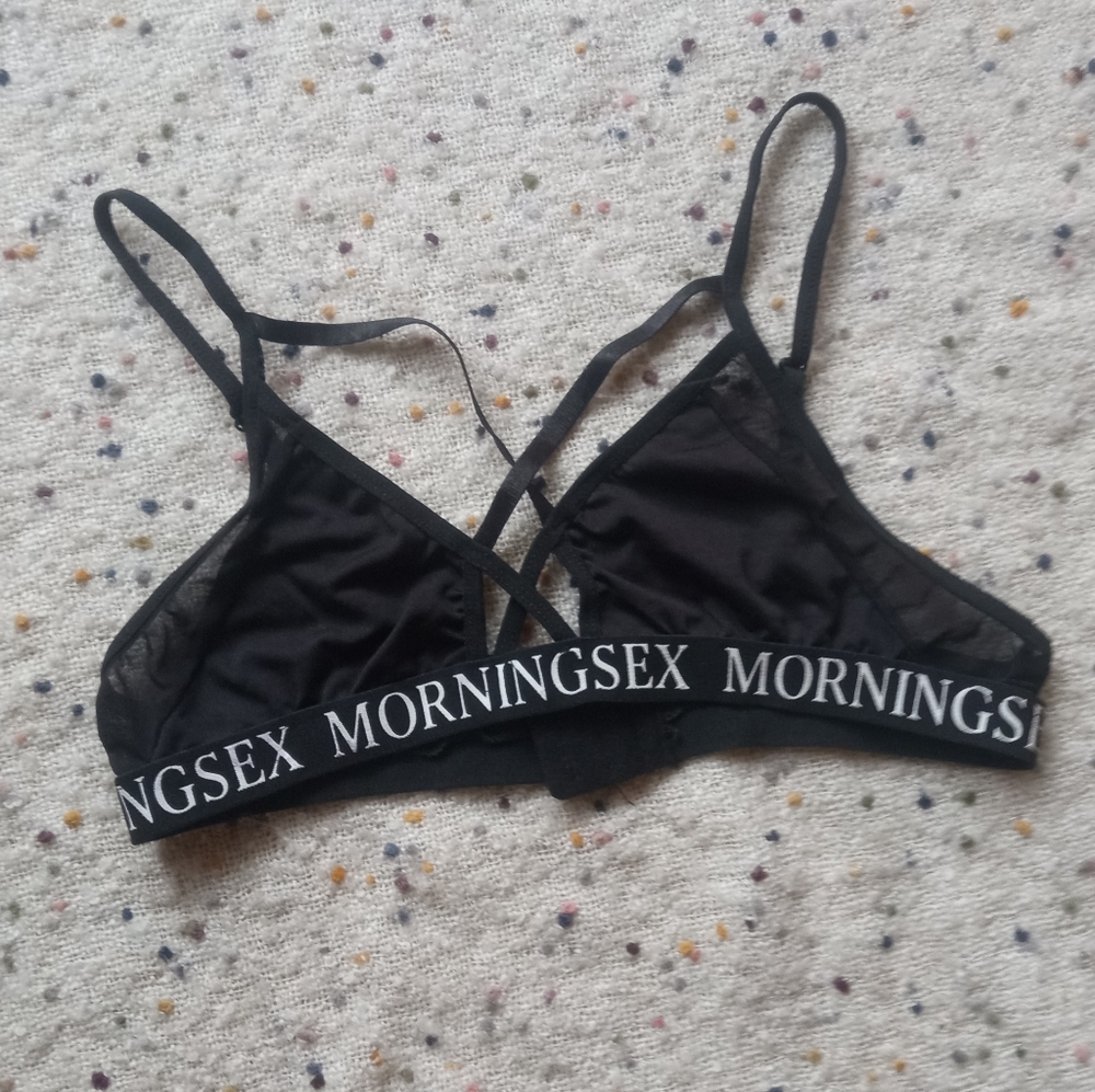 Strappy Black Printed Band Bralette